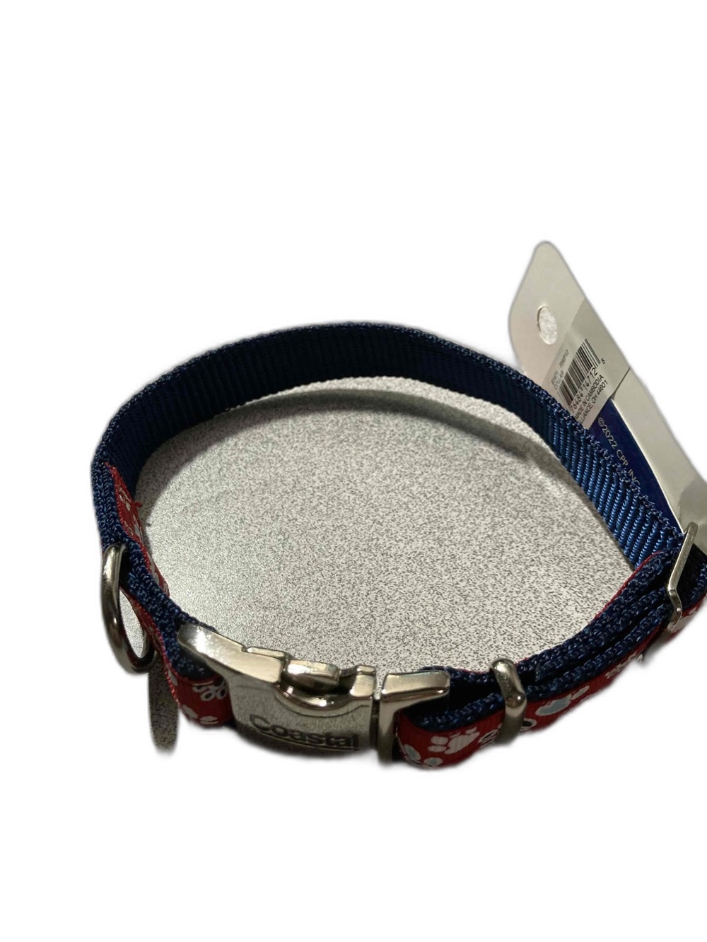 Dog Collar Adjustable Red With Paw Prints By Pet Attire NWT